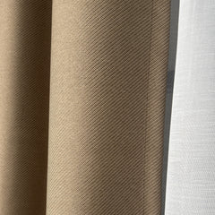 STRAVIA Curtains – Custom Satin Finish Drapes with Linear Woven Texture – Coffee Milk