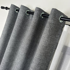 LORWYN Curtains – Rustic Linen-Look Drapes – Anthracite
