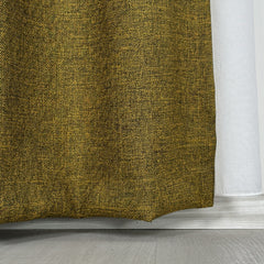 LORWYN Curtains – Rustic Linen-Look Drapes – Yellow-Black