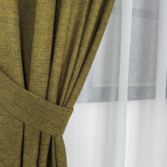LORWYN Curtains – Rustic Linen-Look Drapes – Yellow-Black