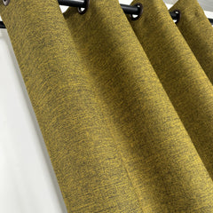 LORWYN Curtains – Rustic Linen-Look Drapes – Yellow-Black