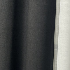 FERNARA Curtains – Wool-Look Solid Texture – Black