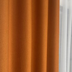 FERNARA Curtains – Wool-Look Solid Texture – Cinnamon