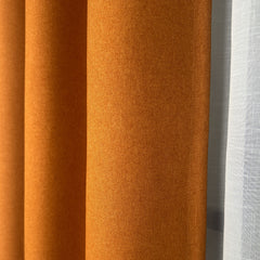 FERNARA Curtains – Wool-Look Solid Texture – Cinnamon