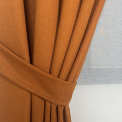 FERNARA Curtains – Wool-Look Solid Texture – Cinnamon