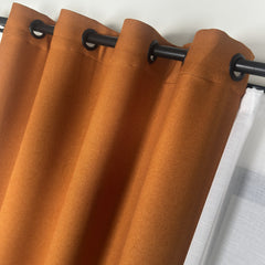 FERNARA Curtains – Wool-Look Solid Texture – Cinnamon