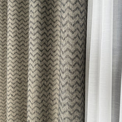 CHEVRINA Curtains – Chevron Wool Look Drapes in Gray